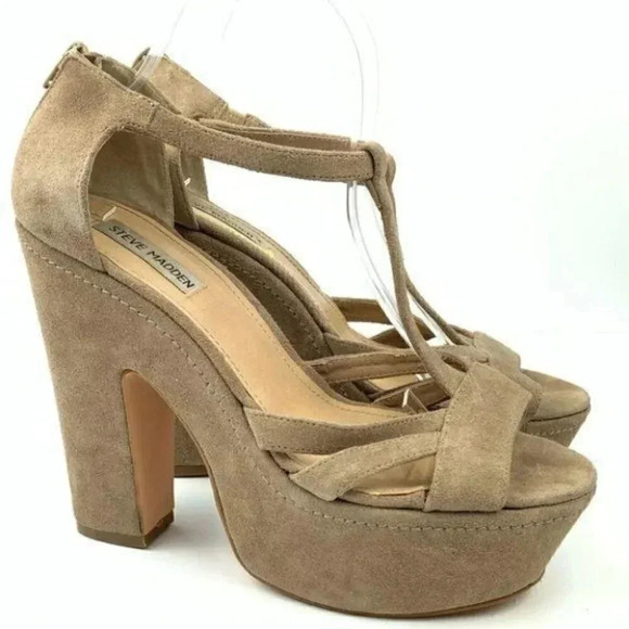 Steve Madden platforms sz 10 P-gabbi suede chunky - Picture 2 of 14